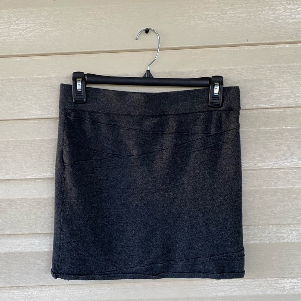 Gray Sweater Body Con Mini Skirt Size M